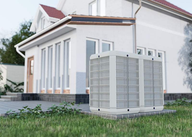 Une pompe à chaleur économise l'énergie pour chauffer une maison